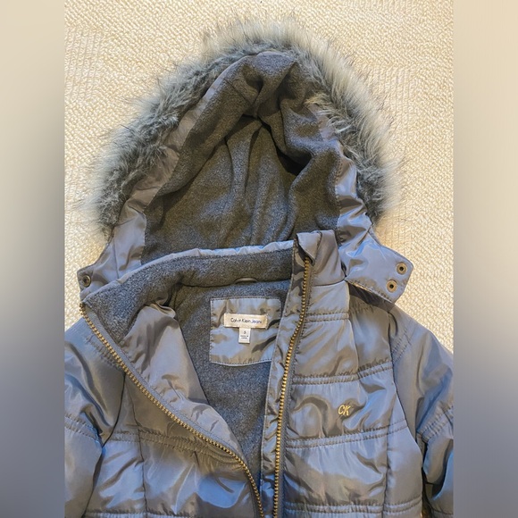 Girl's Aerial Fur-Trim Hooded Long Puffer Coat - Picture 5 of 9